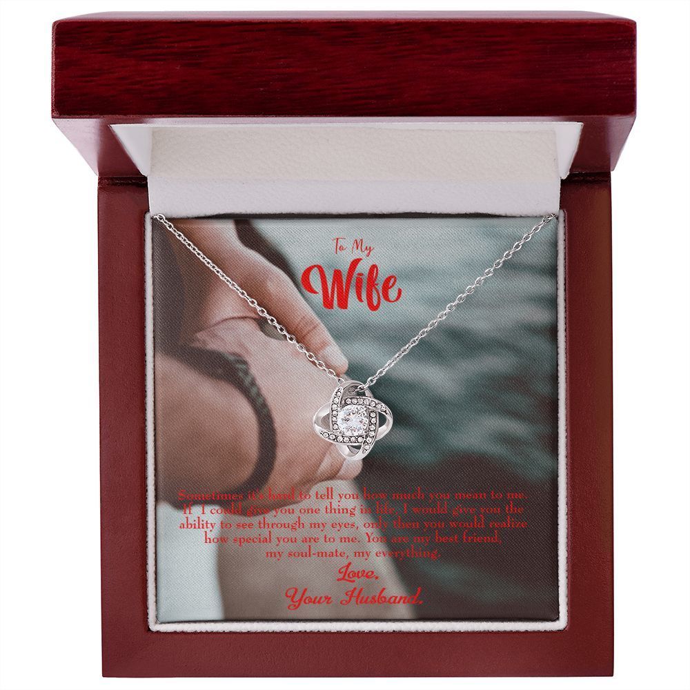 To My Wife Sometimes Its Hard Infinity Knot Necklace Message Card 80$